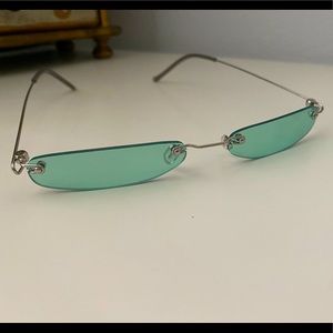 Small lens green sunglasses